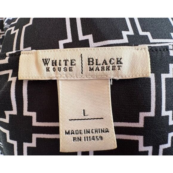 WHITE HOUSE BLACK MARKET GEOMETRIC PRINT SLEEVELESS TOP - Picture 5 of 5